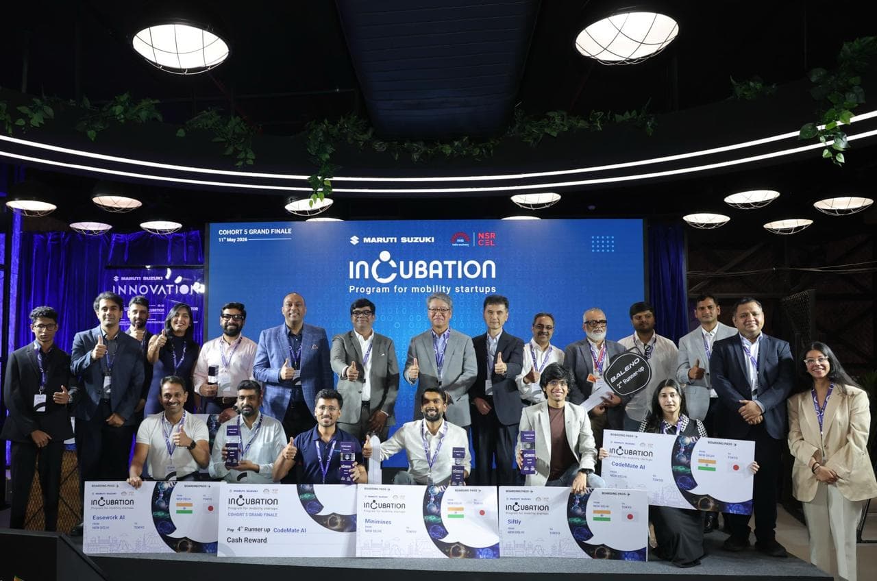 The Maruti Suzuki Incubation Programme Cohort 5 startups, including Siftly, at the Grand Finale.